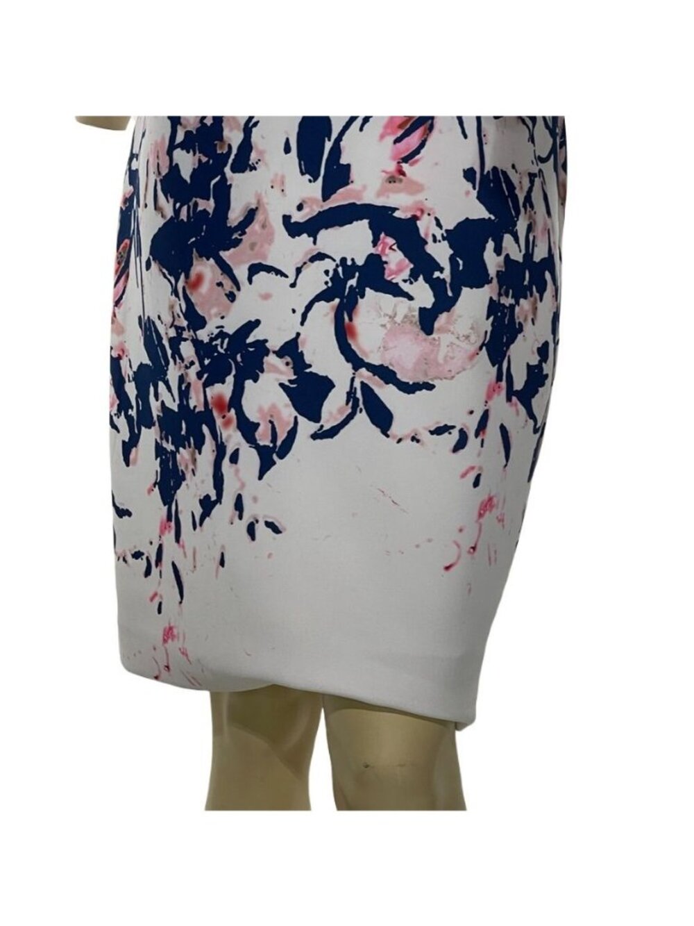 Alex Marie Floral Print Sheath Dress Size 4 Blue & Pink Short Sleeve Knee-Length - Picture 9 of 13